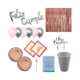 PACK CUMPLEAÑOS ADULTO ROSA/PLATA